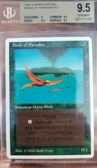 GEM BGS 9.  5 MTG Summer Magic Birds of Paradise, 2