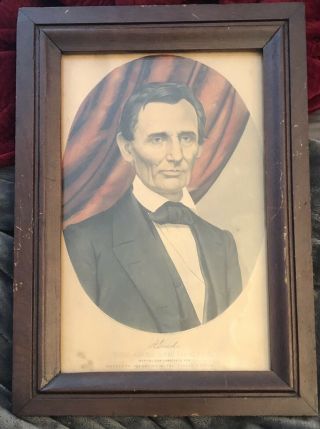 1860 Abraham Lincoln Election Campaign Poster Civil War Beardless Authentic Rare