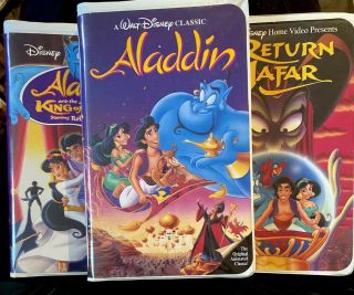 Rare Aladdin (vhs,  1993) Black Diamond Completed Trilogy