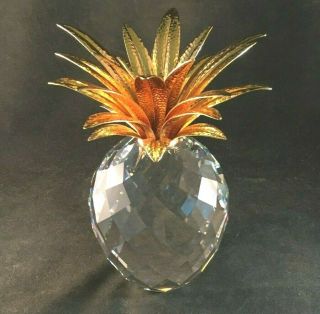 Vintage Swarovski Giant Pineapple Faceted Leaded Crystal Very Rare Old Glass