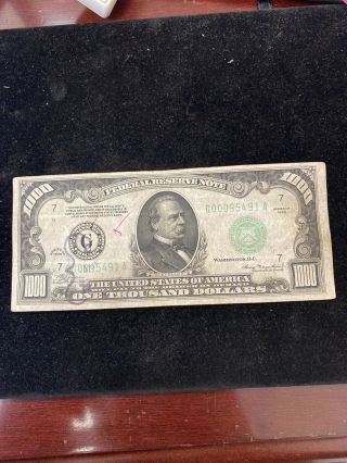 1934 Chicago $1000 ONE THOUSAND DOLLAR BILL RARE AND SCARES 3