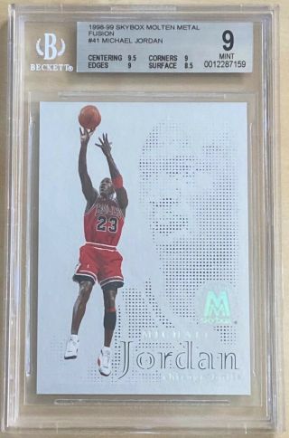 Michael Jordan 1998 - 99 Skybox Molten Metal Fusion 41 Bgs 9 043/250 Rare