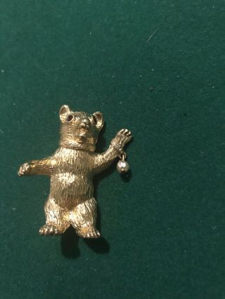 Stunning Vintage Rare Sought After Butler And Wilson Grizzly Bear Brooch