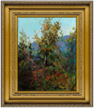 William Posey Silva Rare Landscape Painting Oil On Board Signed Artwork