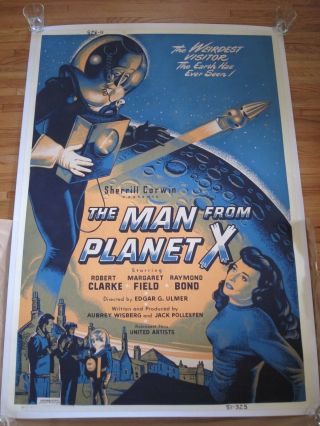 The Man From Planet X,  Rare Vintage Movie Poster,  Large Format 40 X 60