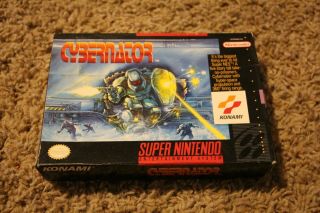 Cybernator Snes Nintendo Box Only Rare Konami L@@k