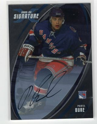 2002 - 03 In The Game Signature Series Autograph Auto Rare Pavel Bure - Rangers