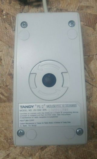 RARE Vintage TANDY PS2 Computer Mouse PS/2 Model: 25 - 1042 3