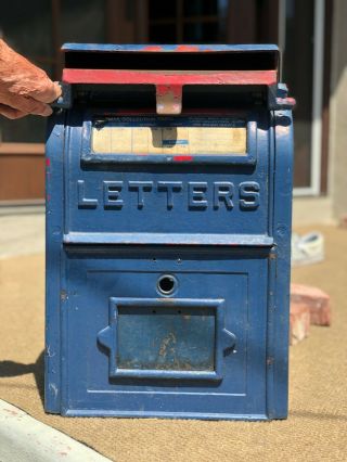 Rare,  Antique Cast Iron U.  S.  Post Office Public Mailbox,  1948