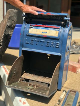 RARE,  Antique Cast Iron U.  S.  Post Office Public Mailbox,  1948 2