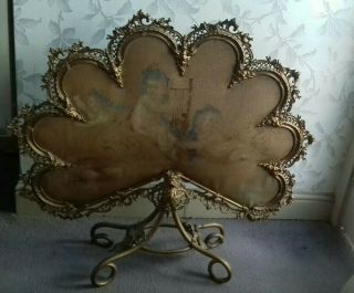 Rare Exquisite French Fire Screen Mid 19th Century