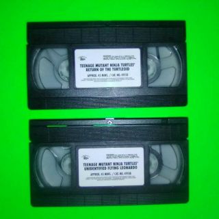 2 Vintage 1993 TMNT VHS Flying Leonardo (RARE) /Return of the Turtleoid 3