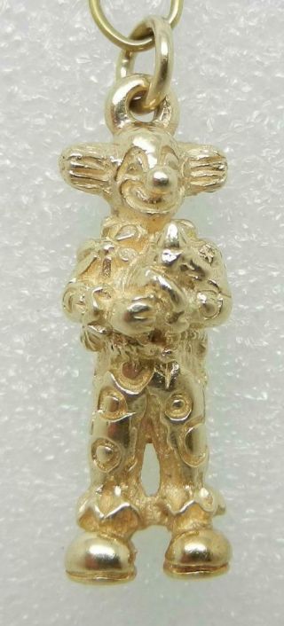 James Avery Retired 14k Yellow Gold Clown Holding Puppy Charm - Extremely Rare
