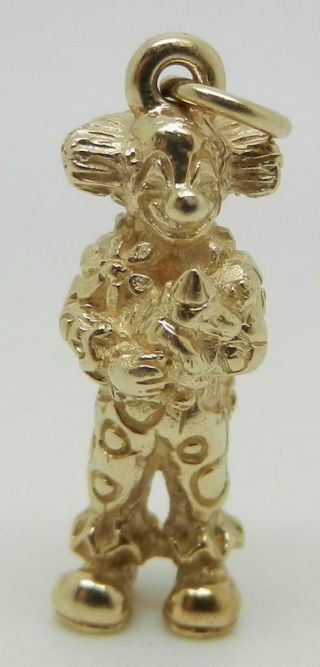 JAMES AVERY RETIRED 14K YELLOW GOLD CLOWN HOLDING PUPPY CHARM - EXTREMELY RARE 3