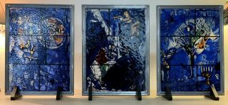 Glassmasters Stained Glass - Marc Chagall’s America Windows - RARE FULL SET of 6 2