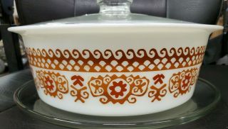 VERY RARE Pyrex 664 Big Bertha 4 Qt.  Casserole W/Lid and Tray Never Released 2