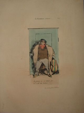 Llca 009 La Caricature 1830 - Rare Lithographie A Systeme By Henry Monnier