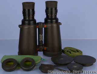 Leica Leitz Elcan 7x50 Military Nato Binoculars,  Filters,  Caps Rare Crackle