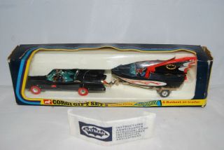 Corgi Batman Gift Set 3 Gs3 Rare Red Wheels Batmobile 267 & Batboat 106 -