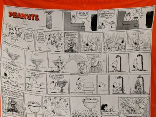 Rare Retired Snoopy Peanuts Shower Curtain Comic Strip Doghouse Red White Black