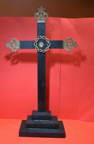 Rare Shrine Relicario Relic Reliquary Wood Decorated True Cross D.  N.  J.  C.  1800 ✔️