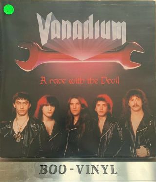 Vanadium - A Race With The Devil Rare Heavy Metal Vinyl Record Ex Con Mausoleum