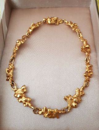 Hattie Carnegie Rare Signed Vintage Goldplated Necklace 40s 50s 60s