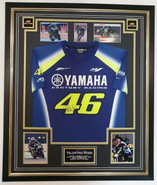 Rare Valentino Rossi Signed Shirt Autographed Jersey Display