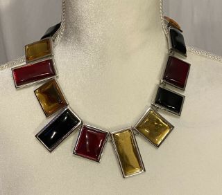 Vintage Rare Ysl Yves Saint Laurent Mondrian Necklace Numbered Limited