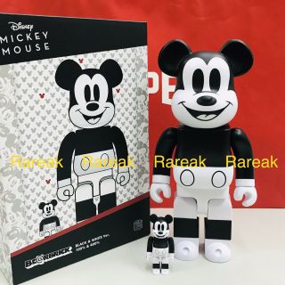 Medicom Be@rbrick 2020 Disney Mickey Mouse Black & White 400,  100 Bearbrick