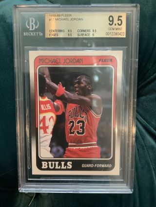 Bgs 9.  5 Michael Jordan 1988 - 89 88 - 89 Fleer 17 Chicago Bulls Hof Rare Gem