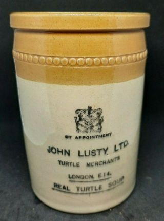 Rare Vintage Turtle Soup Pot John Lusty Ltd (royal Warrant) Glazed Earthenware