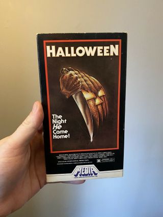Rare Halloween Media White Stripe Vhs Michael Meyers John Carpenter Horror Sov