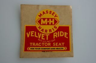 Massey Harris Vintage Cast Iron Tractor Velvet Ride Sticker Rare Massey Harris