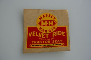 MASSEY HARRIS VINTAGE CAST IRON TRACTOR Velvet Ride Sticker Rare Massey Harris 2