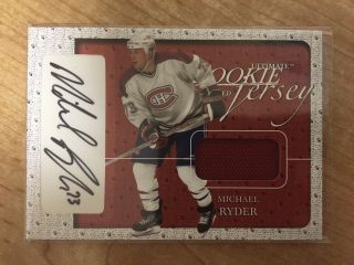 Michael Ryder 03 - 04 Itg Bap Ultimate Rookie Rc Sp Auto Jersey /20 Rare