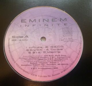 1st Press Eminem Infinite WEB714V Address around label Slim Shady rare 2