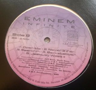 1st Press Eminem Infinite WEB714V Address around label Slim Shady rare 3