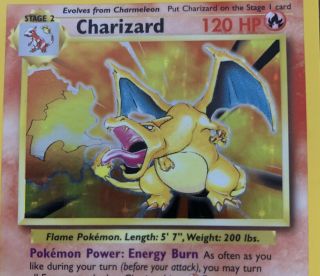 Non - Shadowless Charizard 1999 Pokémon Holo Base Set 4/102 NM - Never Played 2