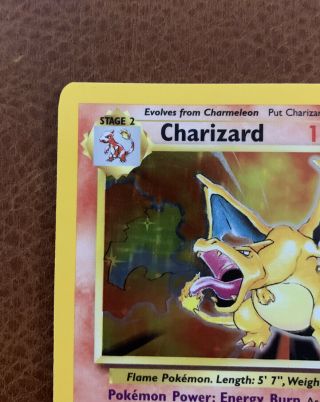 Non - Shadowless Charizard 1999 Pokémon Holo Base Set 4/102 NM - Never Played 3