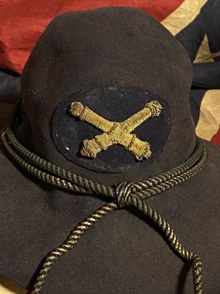 Very Rare Civil War Confederate Artillery Warriors Slouch Hat Civil War Cap Kepi 2