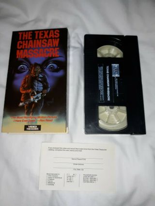 The Texas Chainsaw Massacre Vhs Horror Movie 1988 Video Treasures Slasher Rare