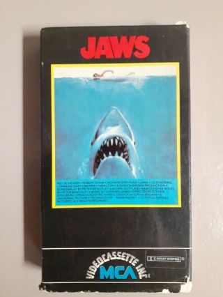 Jaws Vhs Video Tape Mca Universal 1975 Movie 1983 Release Horror Rare