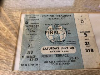 1966 World Cup Final England V West Germany Ticket - Ticket Rare