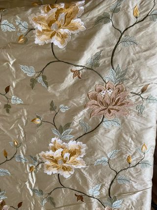 Rare Scalamandre Designer Fine Silk Floral Pattern Fabric Bolt 9 Yards 2