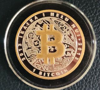 Bitcoin Lealana Like Casascius 1.  0 Btc Unfunded Silver Gold Coin Rare - 10 Made