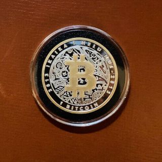 Bitcoin Lealana Like Casascius 1.  0 BTC UNFUNDED Silver Gold Coin RARE - 10 MADE 3
