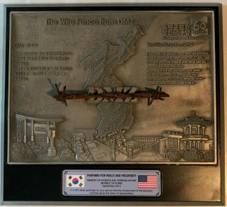 Rare Korean War - The Wire Fence From Dmz - Limited Edition - 60th Anniversary Plaque