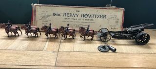 Britains: Extremely Rare Boxed Set 211 - Heavy Howitzer Team.  Pre War C1930