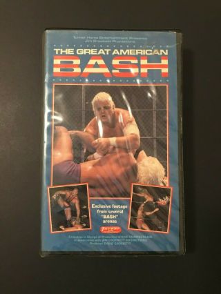 Rare Clam Shell 1986 " The Great American Bash " N.  W.  A.  Wcw Wrestling Vhs Tape
